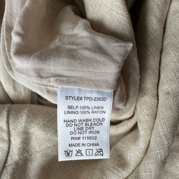 Tan Linen Midi Dress Skylar + Madison - Picture 5 of 6